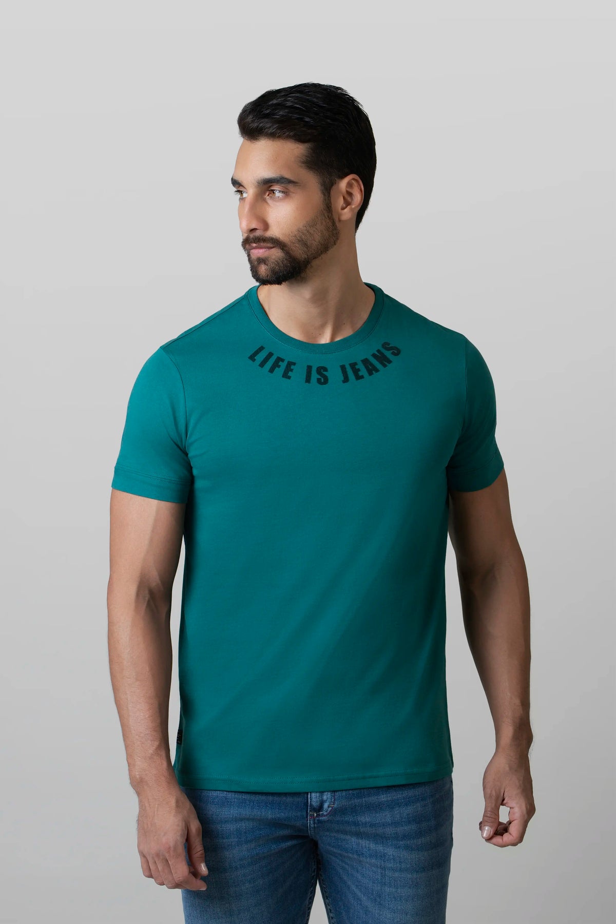 CAMISETA MANGA CORTA COLOR VERDE TORMENTA