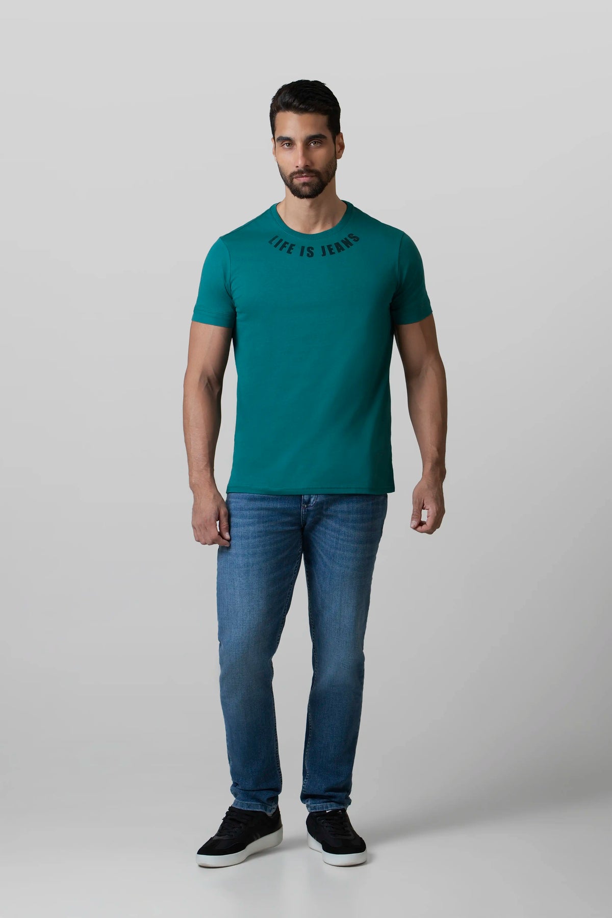 CAMISETA MANGA CORTA COLOR VERDE TORMENTA