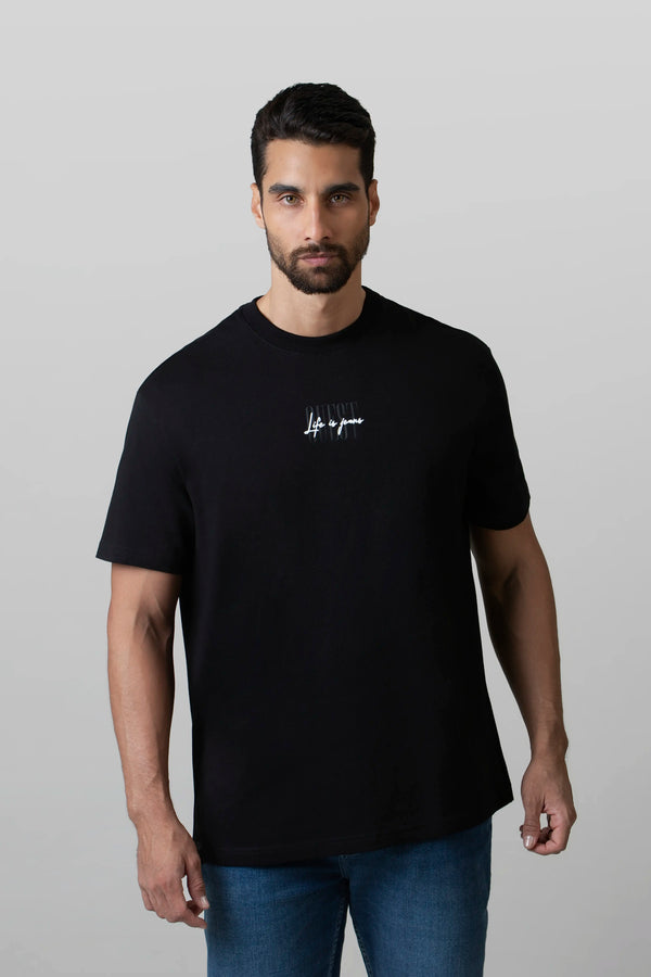 CAMISETA MANGA CORTA COLOR NEGRO