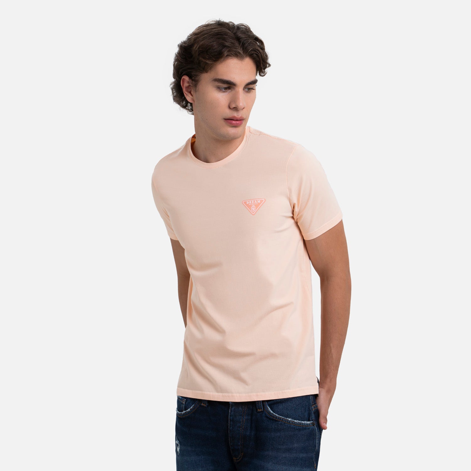 CAMISETA PREMIUM MANGA CORTA COLOR PEACH PARFAIT