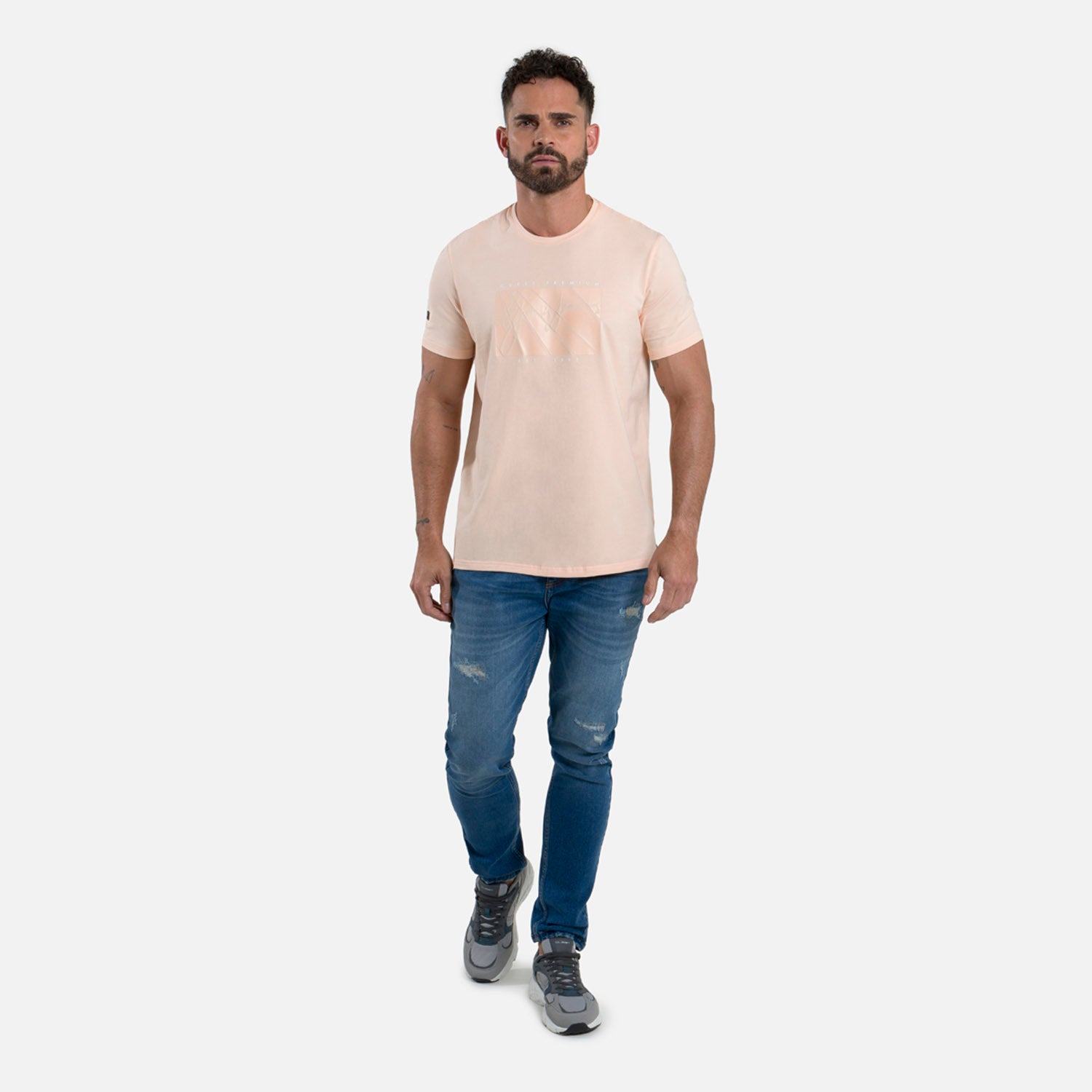 CAMISETA PREMIUM MANGA CORTA COLOR PEACH PARFAIT