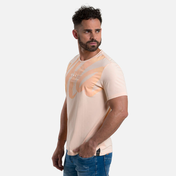 CAMISETA PREMIUM MANGA CORTA COLOR PEACH PARFAIT