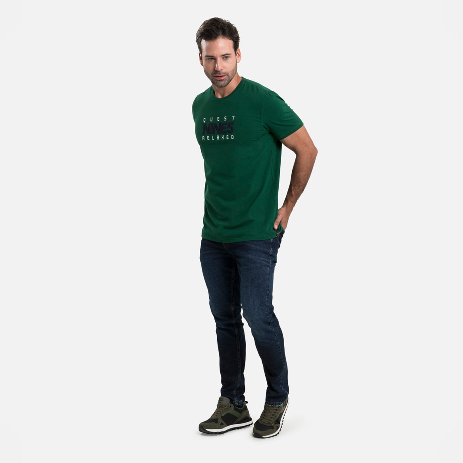 CAMISETA PREMIUM MANGA CORTA COLOR VERDE PRADERA
