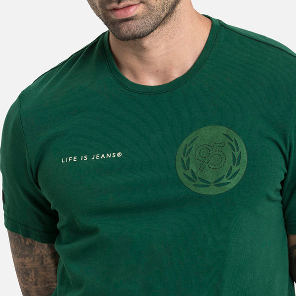 CAMISETA PREMIUM MANGA CORTA COLOR VERDE PRADERA