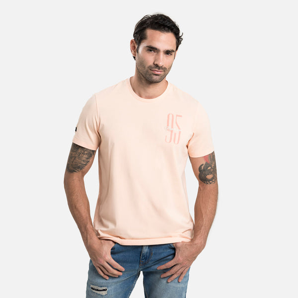 CAMISETA PREMIUM MANGA CORTA COLOR PEACH PARFAIT