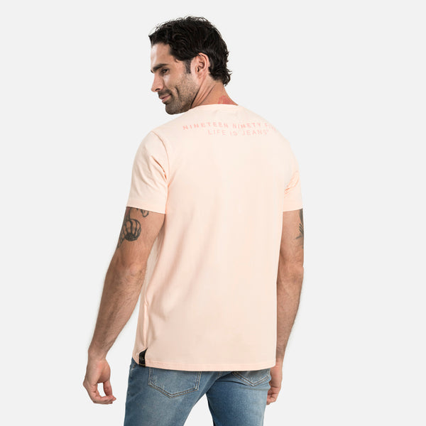 CAMISETA PREMIUM MANGA CORTA COLOR PEACH PARFAIT