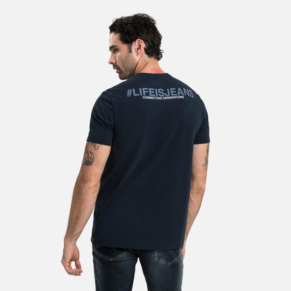 CAMISETA PREMIUM MANGA CORTA COLOR AZUL NOCHE