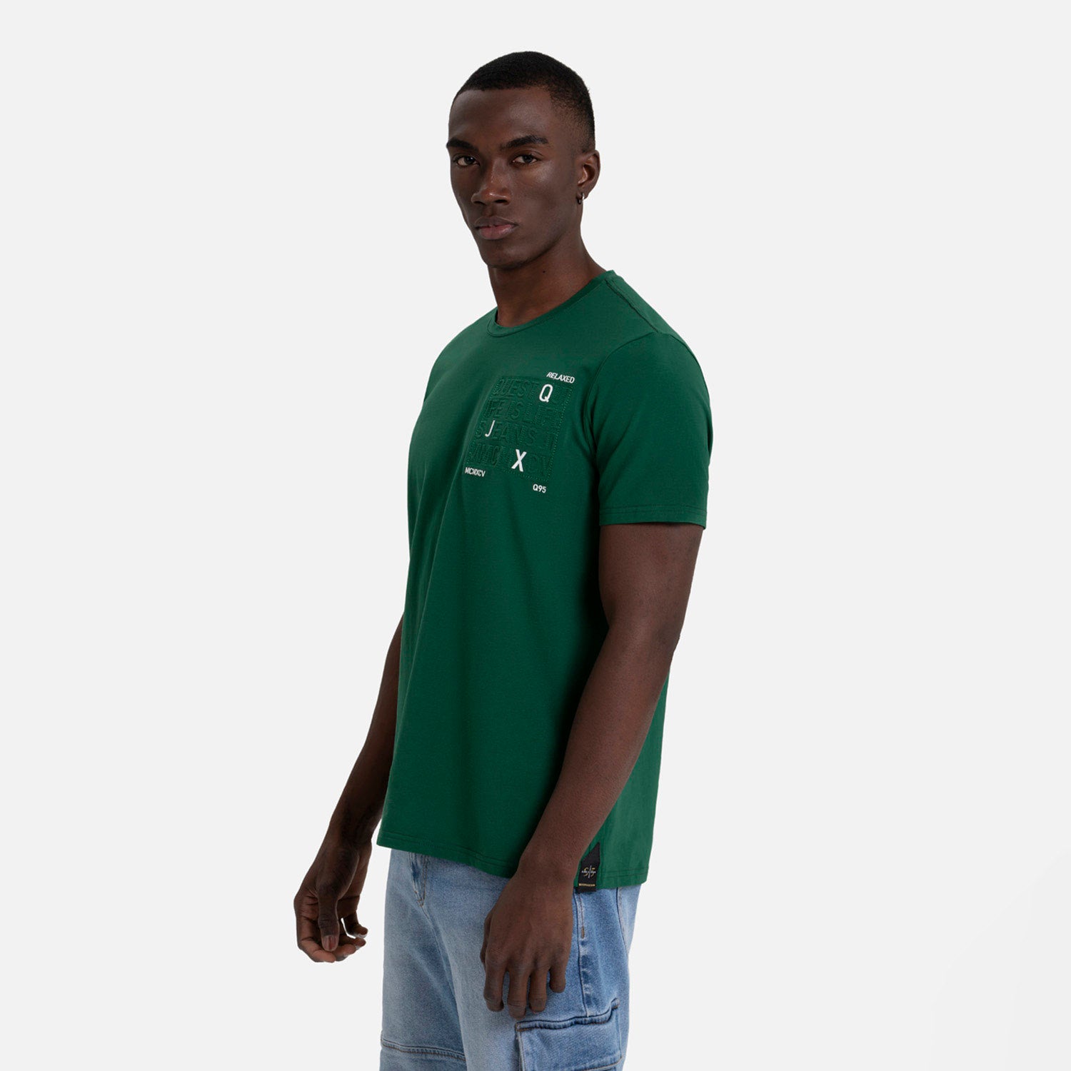 CAMISETA PREMIUM MANGA CORTA COLOR VERDE PRADERA