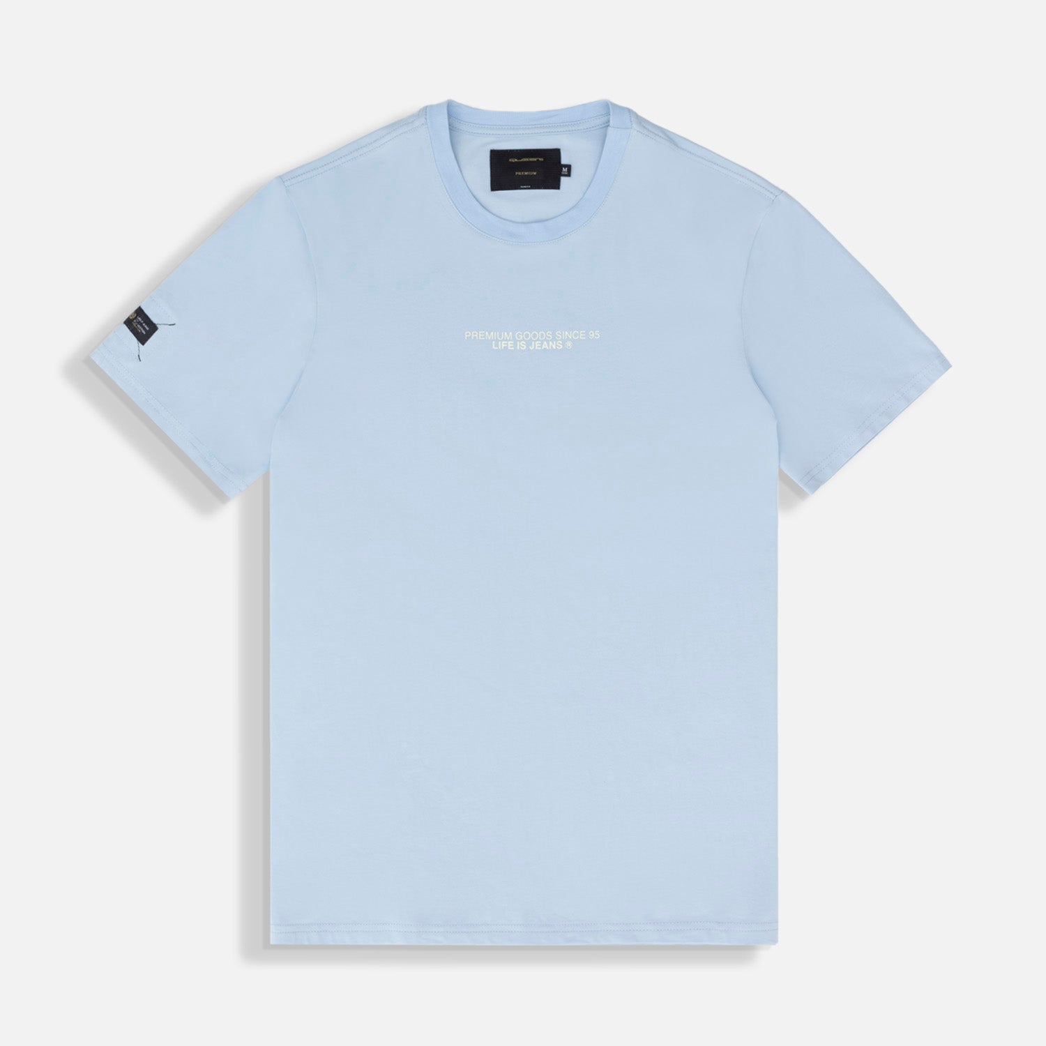 CAMISETA PREMIUM MANGA CORTA COLOR AZUL CHAMBRAY