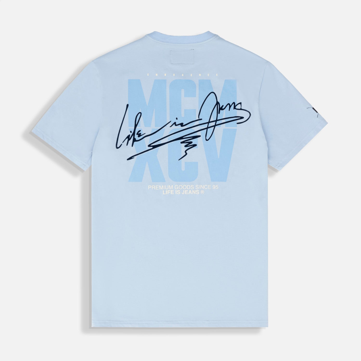 CAMISETA PREMIUM MANGA CORTA COLOR AZUL CHAMBRAY