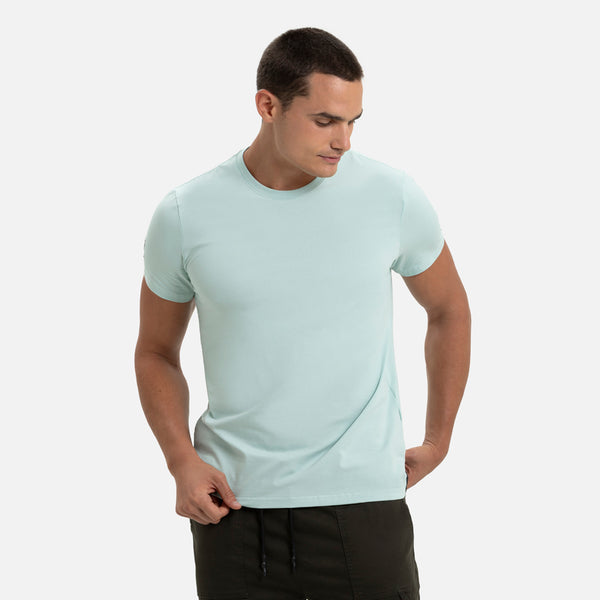 CAMISETA PREMIUM MANGA CORTA COLOR VERDE MENTA EMPOLVADO