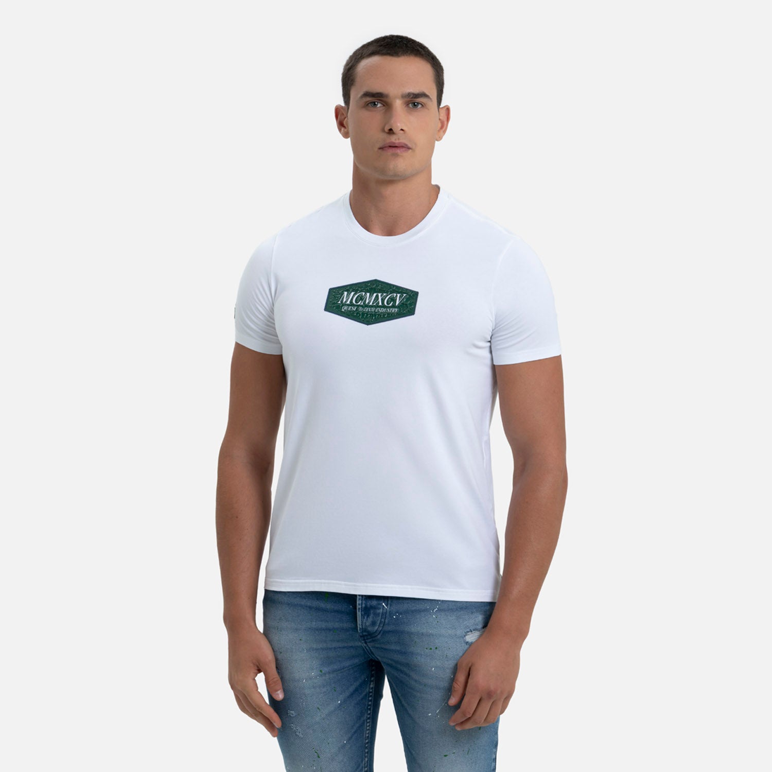 CAMISETA PREMIUM MANGA CORTA COLOR BLANCO OPTICO