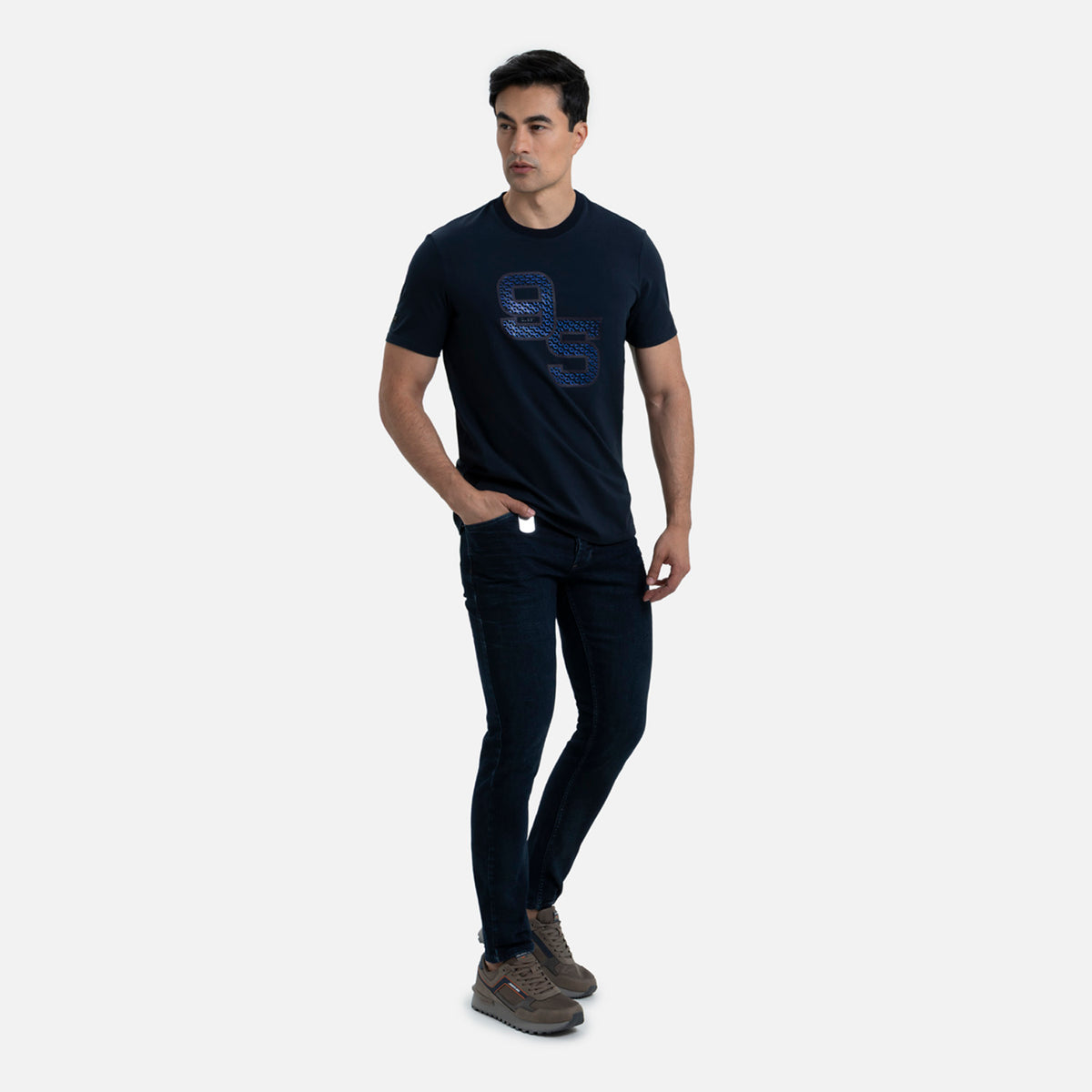 CAMISETA PREMIUM MANGA CORTA COLOR AZUL OSCURO – Quest Colombia