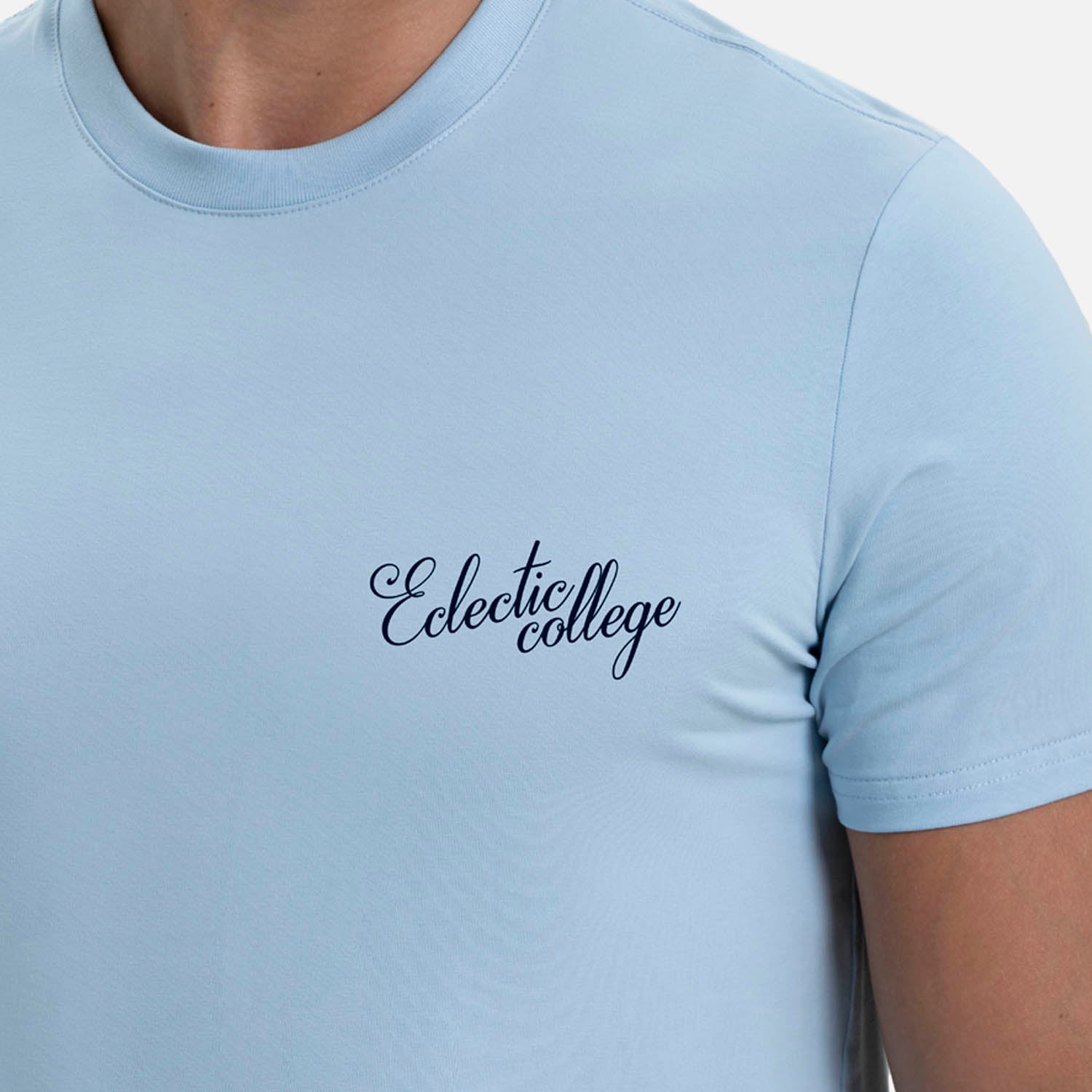 CAMISETA PREMIUM MANGA CORTA COLOR AZUL CHAMBRAY