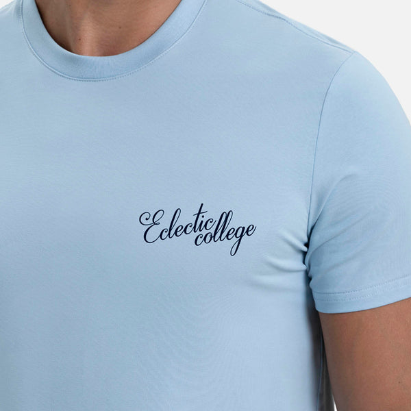 CAMISETA PREMIUM MANGA CORTA COLOR AZUL CHAMBRAY