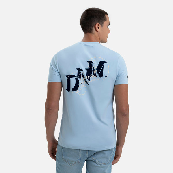 CAMISETA PREMIUM MANGA CORTA COLOR AZUL CHAMBRAY