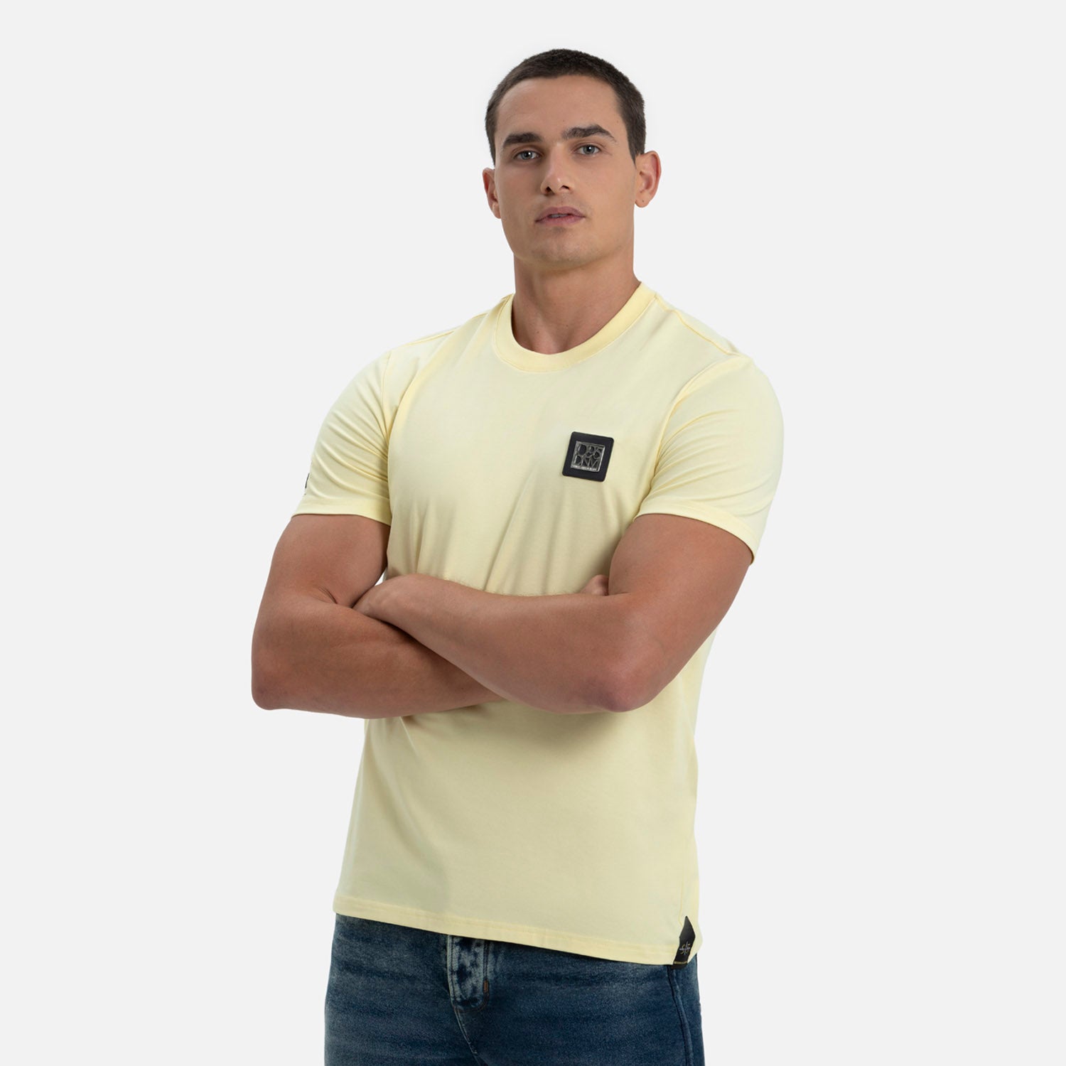 CAMISETA PREMIUM MANGA CORTA COLOR BANANA PALIDO