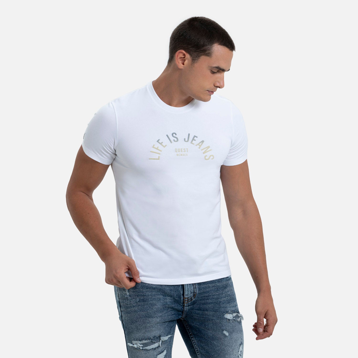 CAMISETA PREMIUM MANGA CORTA COLOR BLANCO OPTICO
