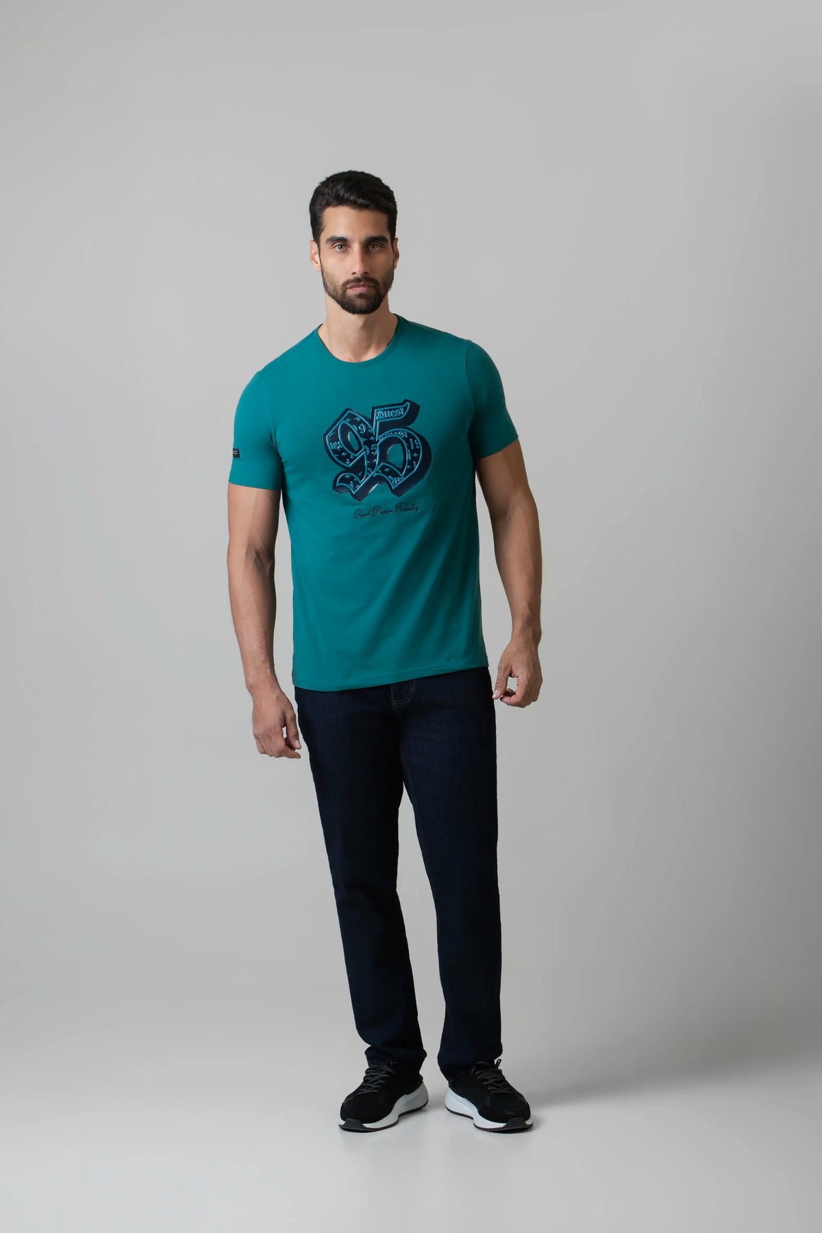 CAMISETA PREMIUM MANGA CORTA COLOR VERDE TORMENTA