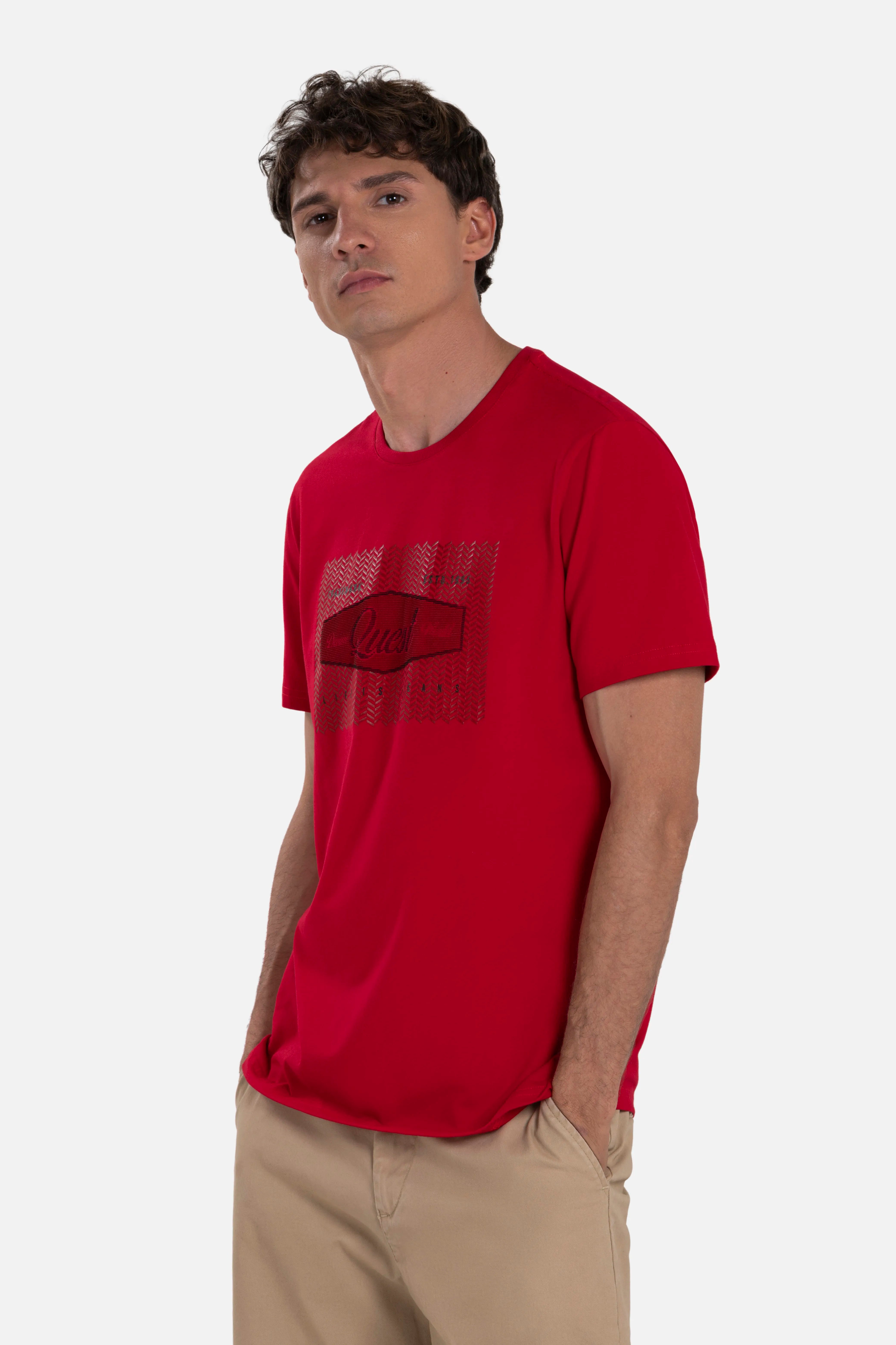 CAMISETA PREMIUM MANGA CORTA COLOR ROJO