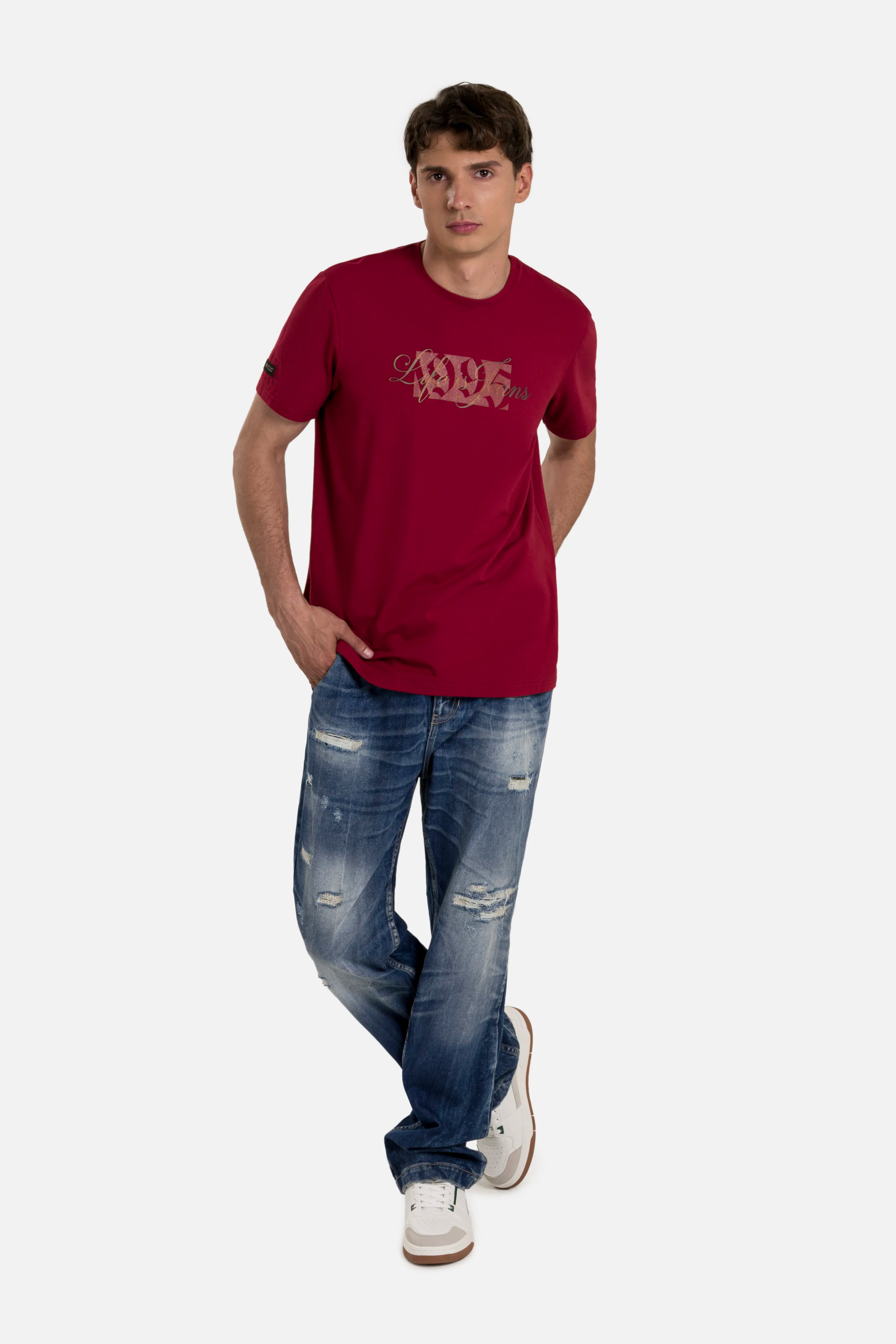 CAMISETA PREMIUM MANGA CORTA COLOR RED DAHILA