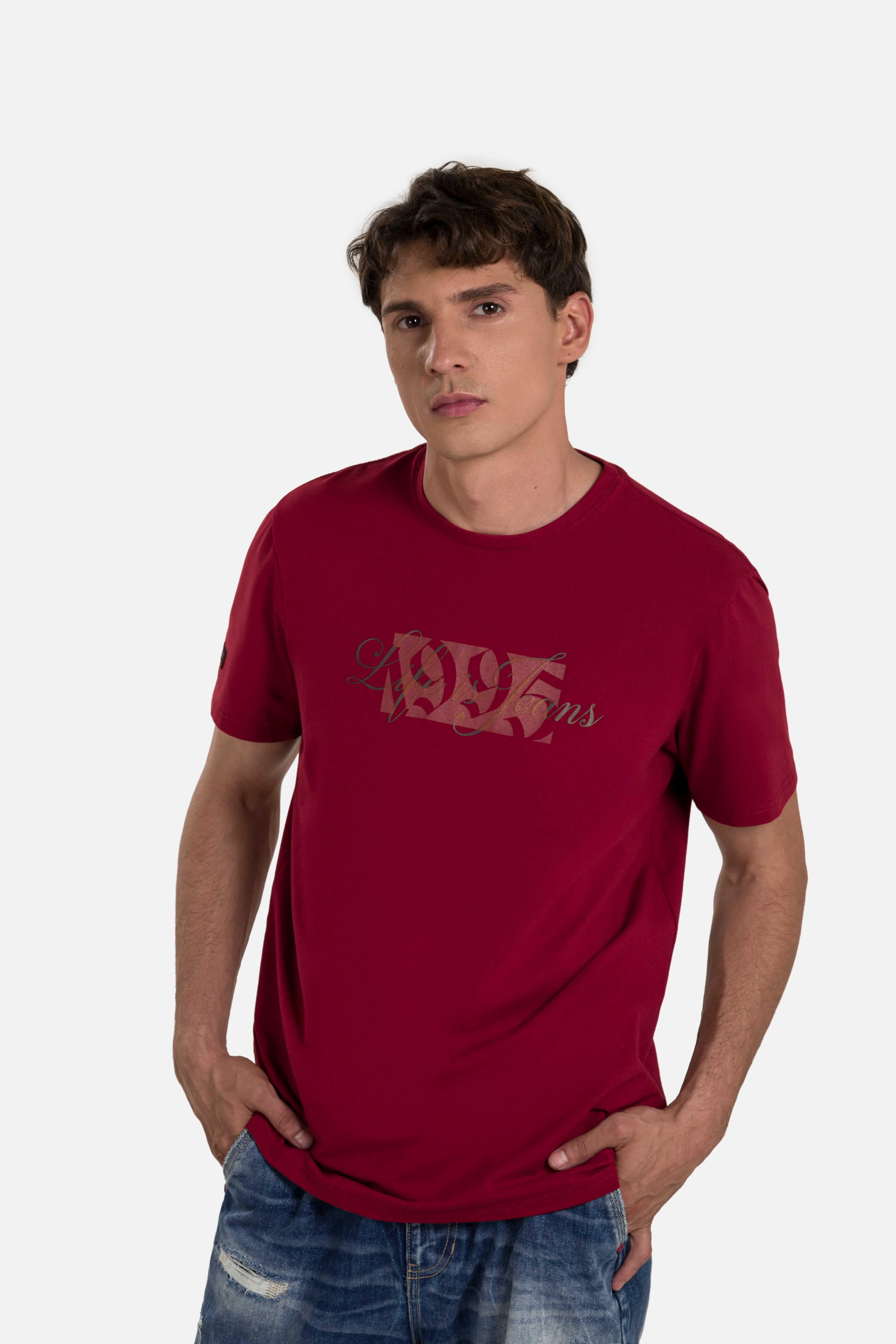 CAMISETA PREMIUM MANGA CORTA COLOR RED DAHILA