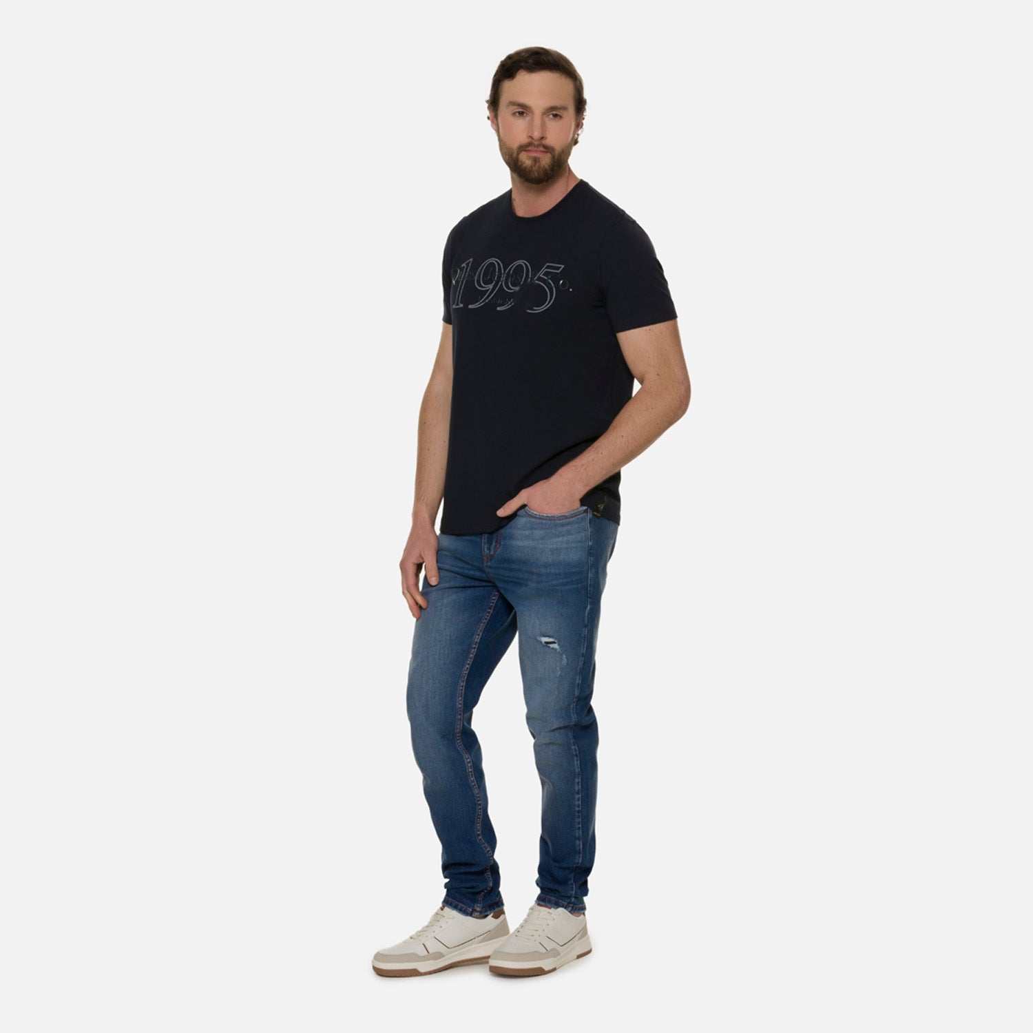 CAMISETA PREMIUM MANGA CORTA COLOR AZUL OSCURO