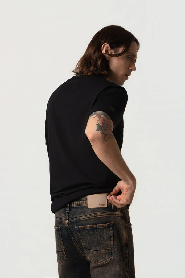 CAMISETA PREMIUM MANGA CORTA COLOR NEGRO