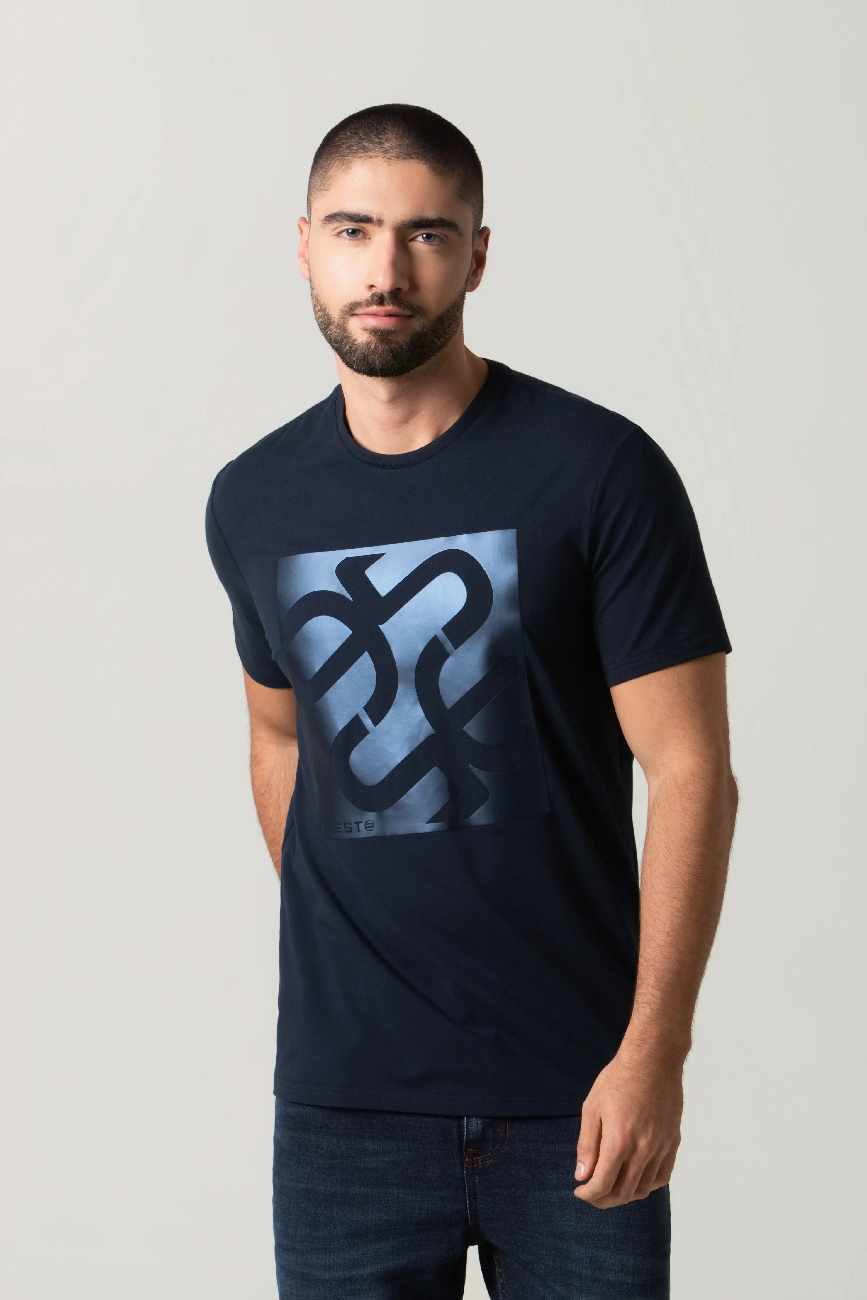 CAMISETA PREMIUM MANGA CORTA COLOR AZUL OSCURO