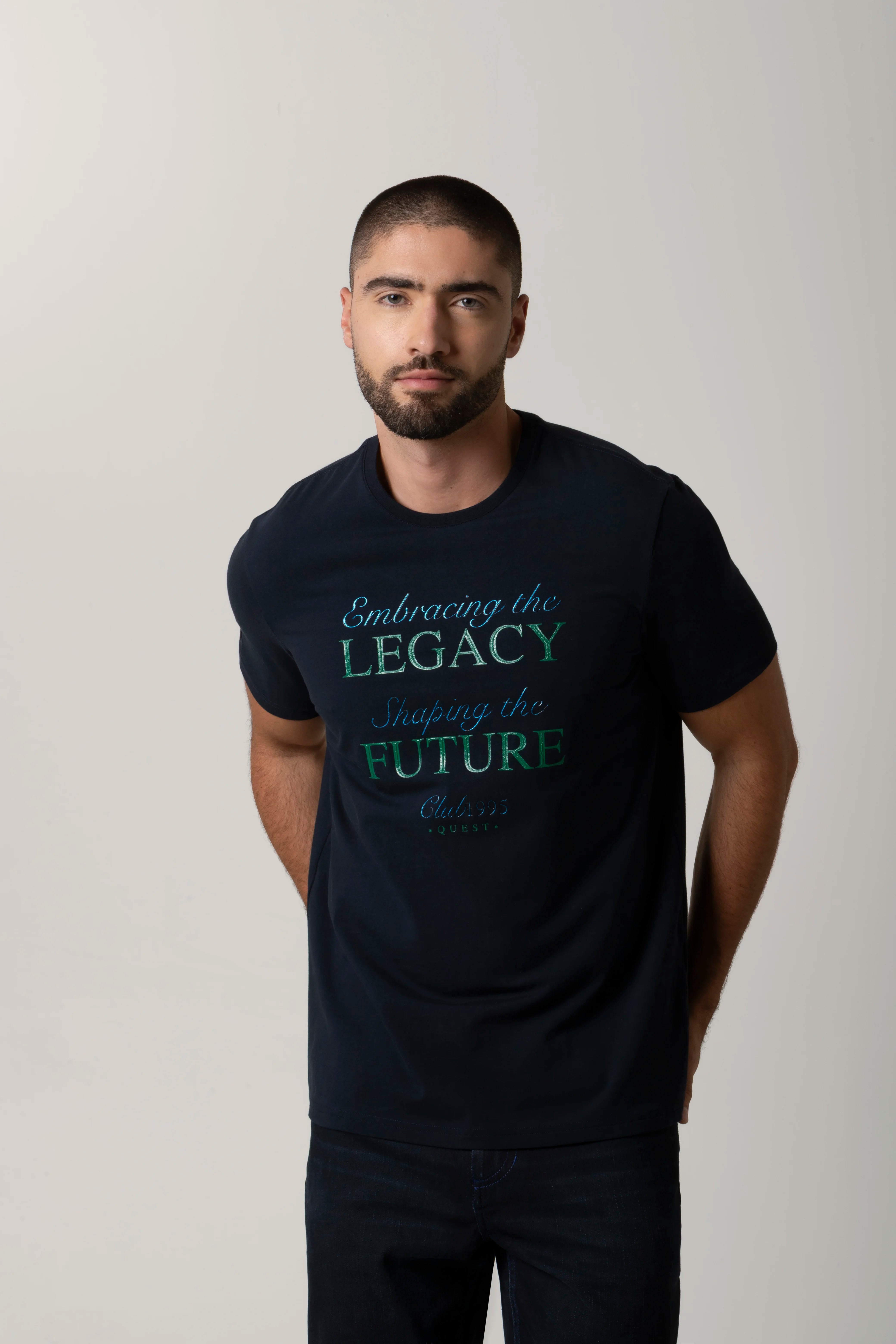 CAMISETA PREMIUM MANGA CORTA COLOR AZUL OSCURO