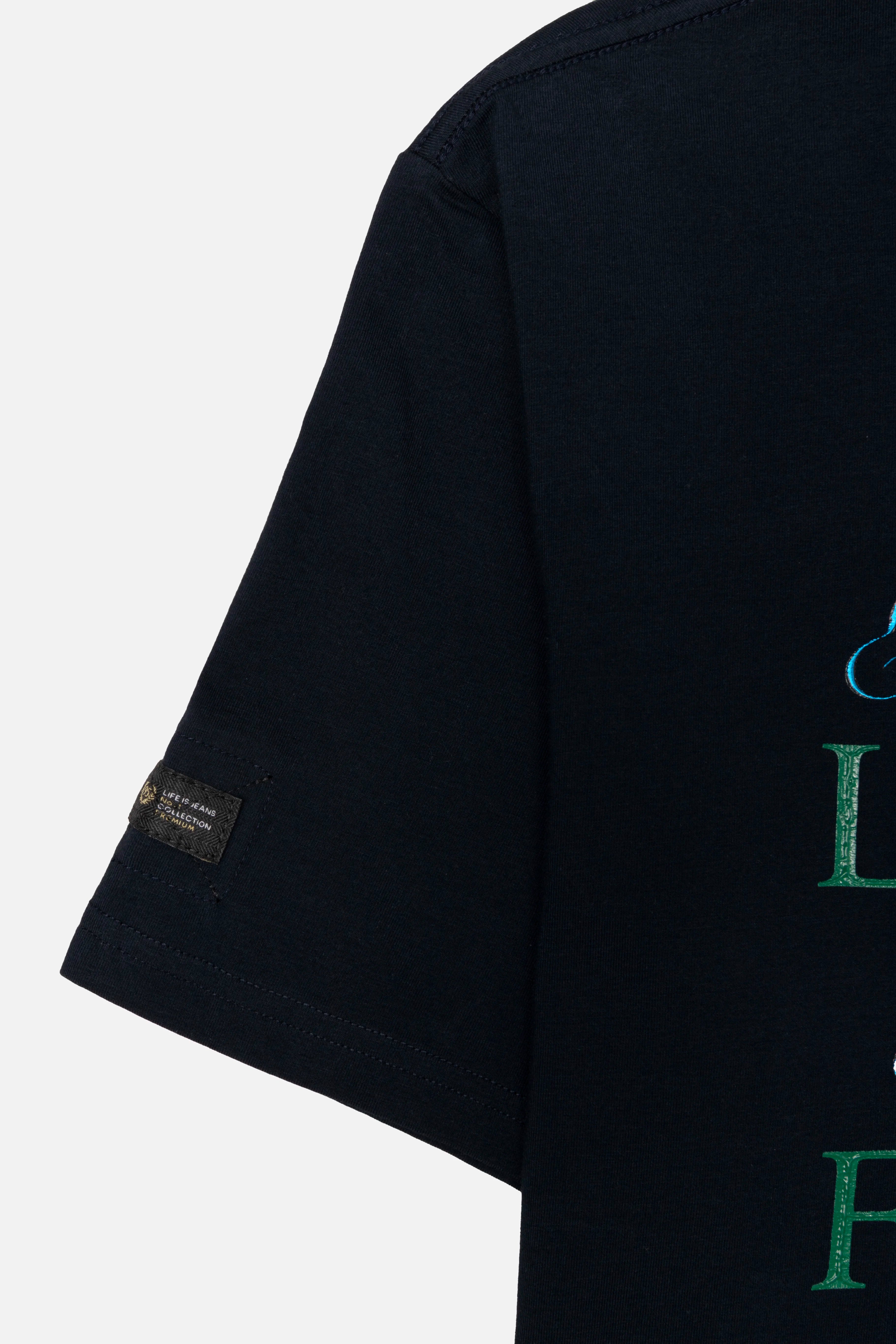 CAMISETA PREMIUM MANGA CORTA COLOR AZUL OSCURO