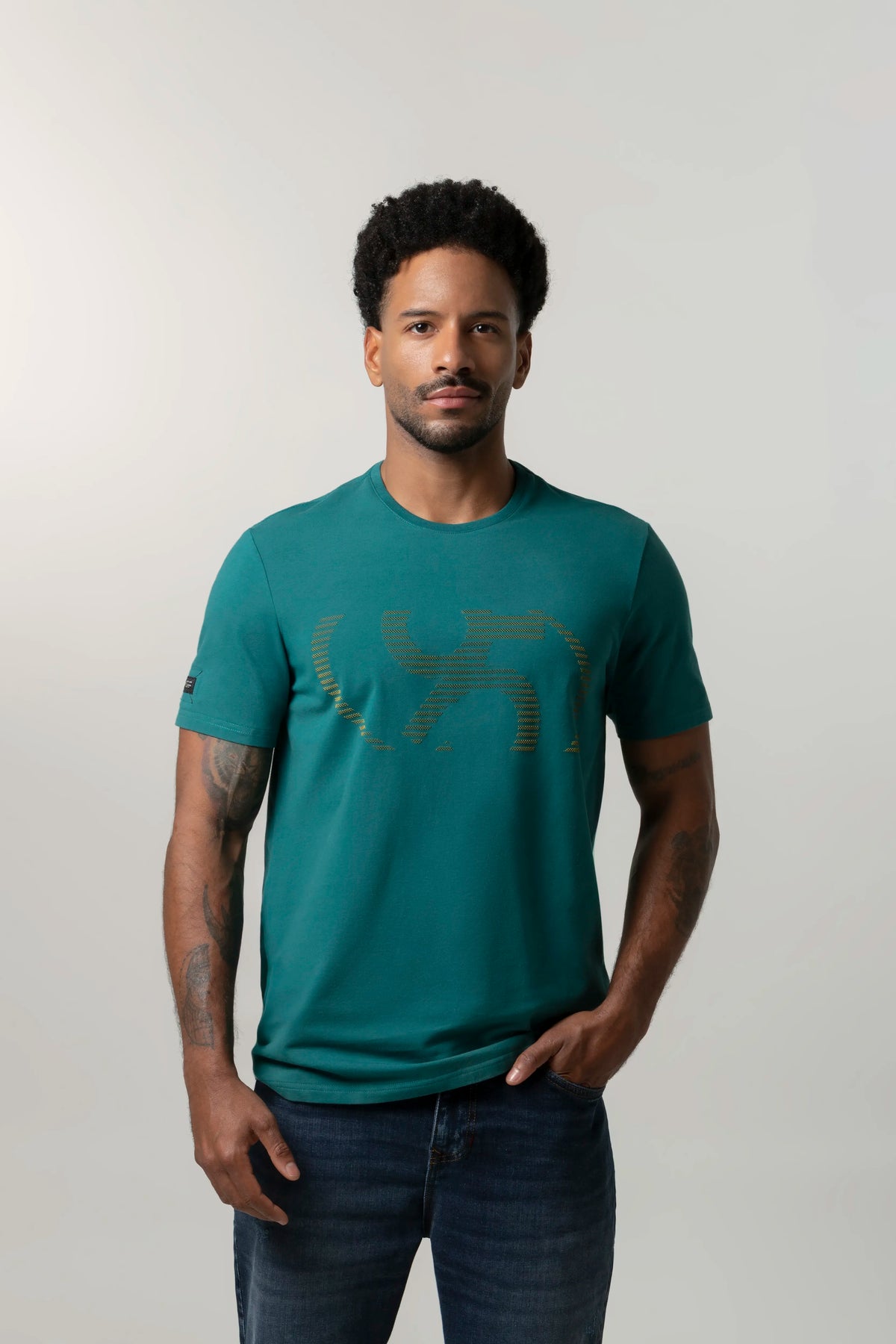 CAMISETA PREMIUM MANGA CORTA COLOR VERDE TORMENTA