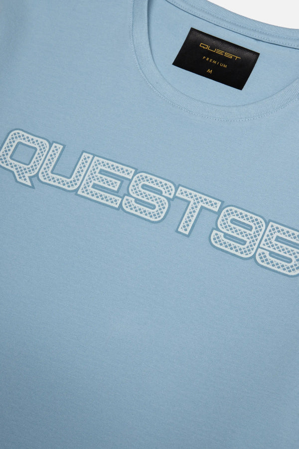 CAMISETA PREMIUM MANGA CORTA COLOR AZUL GLACIAR