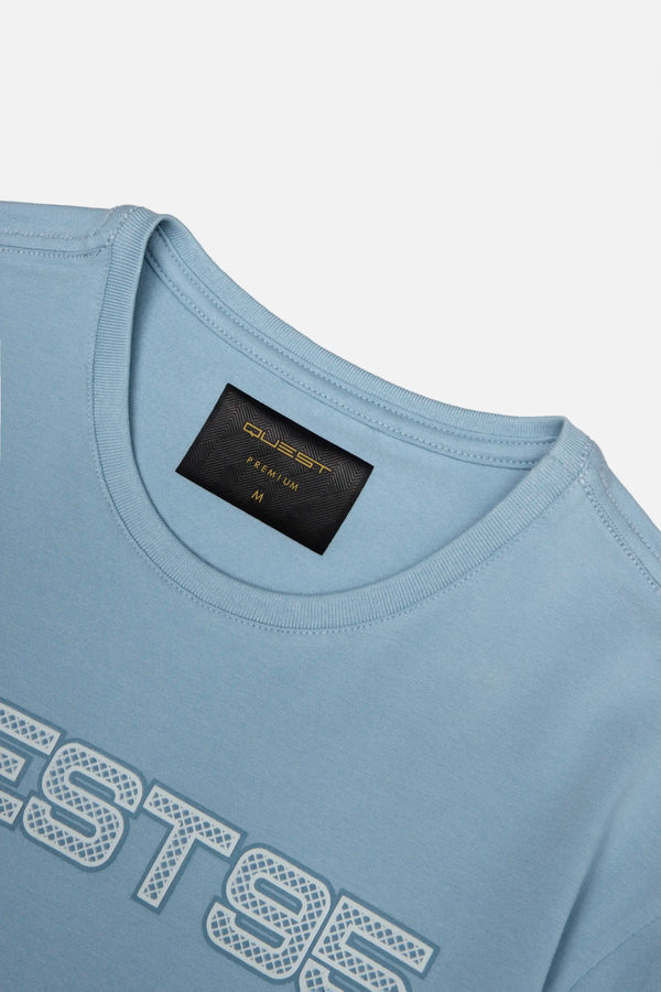 CAMISETA PREMIUM MANGA CORTA COLOR AZUL GLACIAR