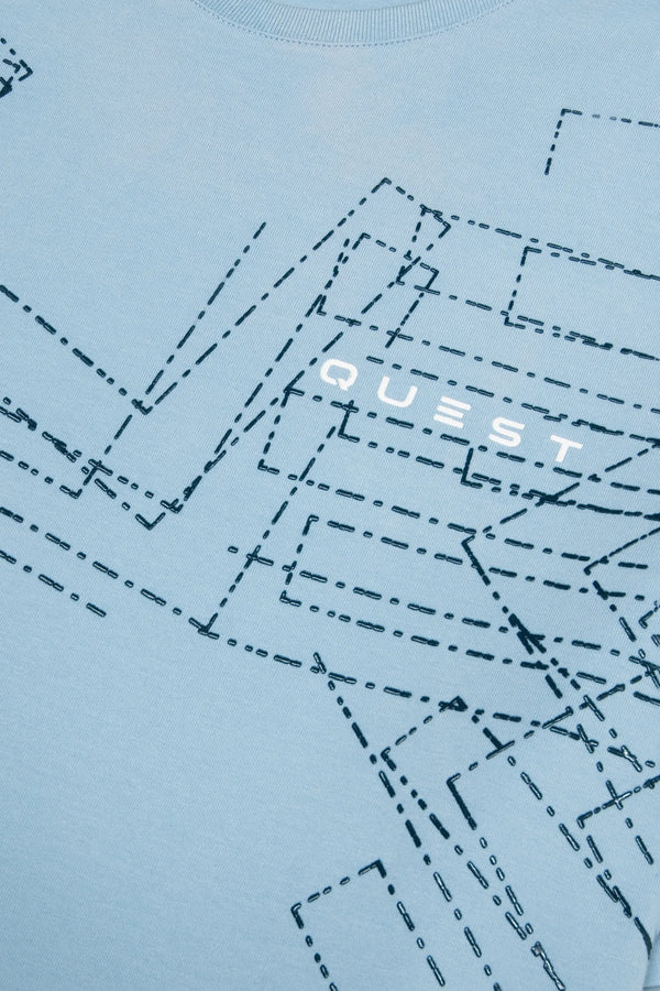 CAMISETA PREMIUM MANGA CORTA COLOR AZUL GLACIAR