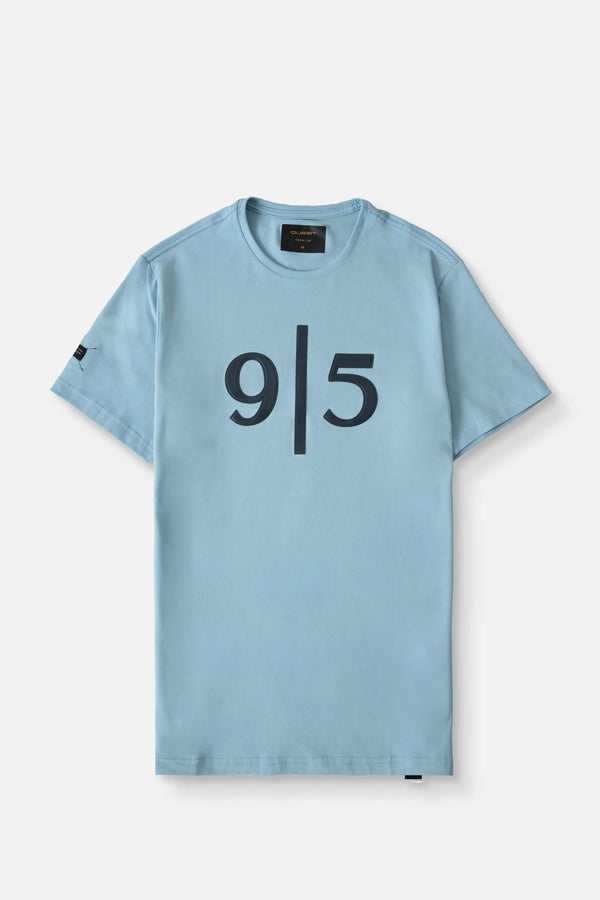 CAMISETA PREMIUM MANGA CORTA COLOR AZUL GLACIAR