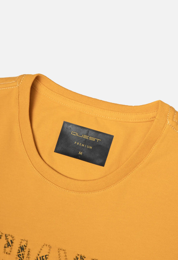 CAMISETA PREMIUM MANGA CORTA COLOR MOSTAZA