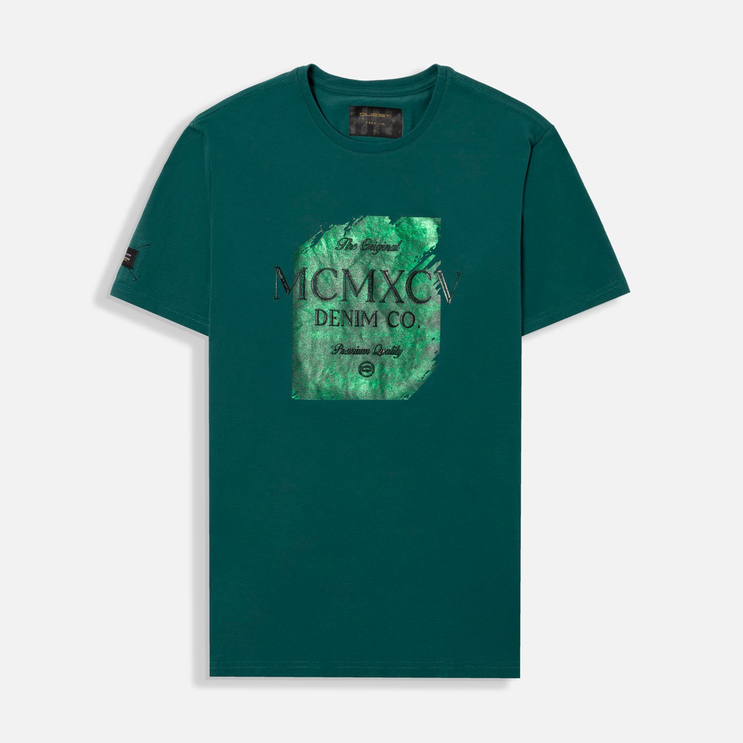 CAMISETA PREMIUM MANGA CORTA COLOR VERDE TORMENTA