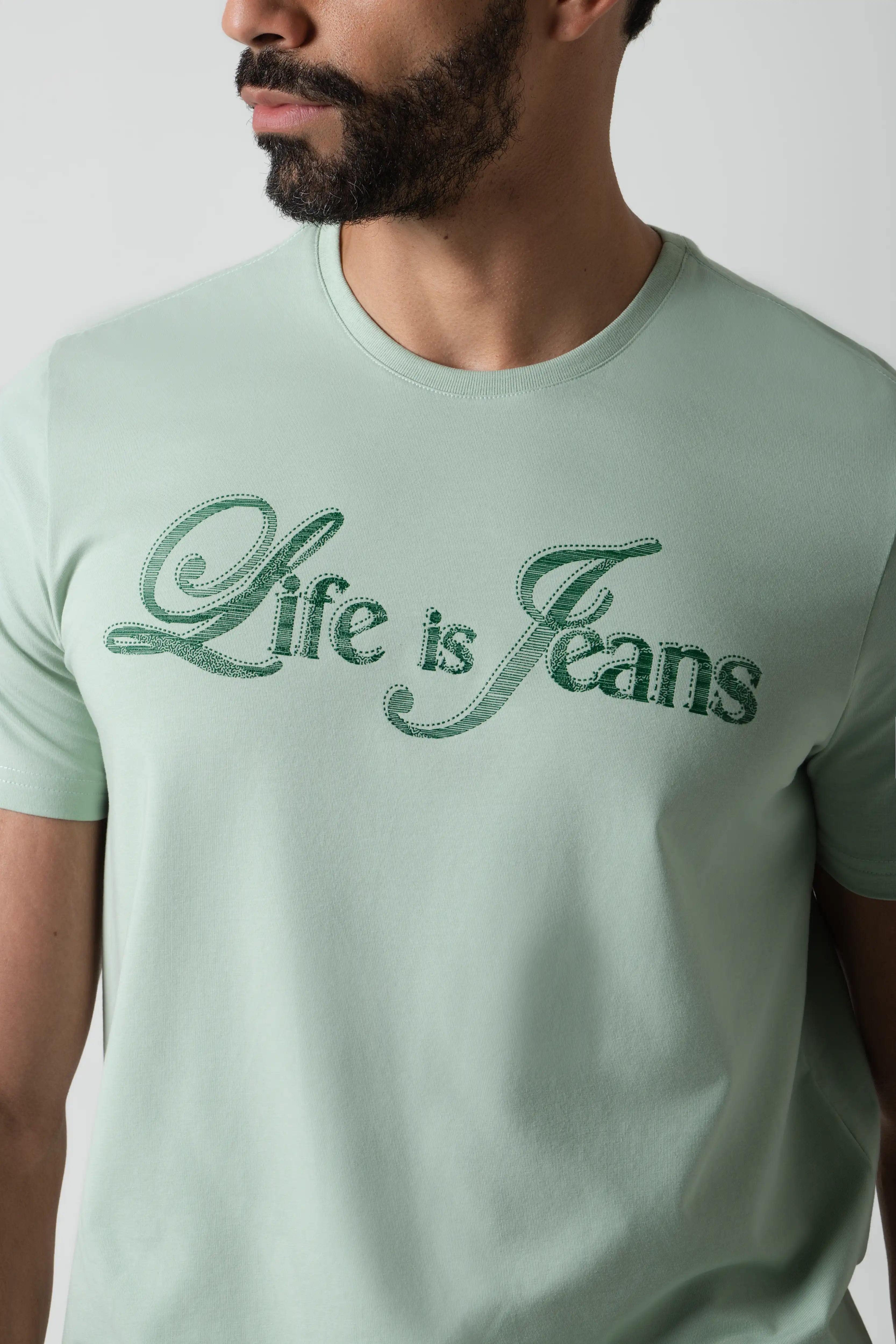 CAMISETA PREMIUM MANGA CORTA COLOR FROSTY GREEN