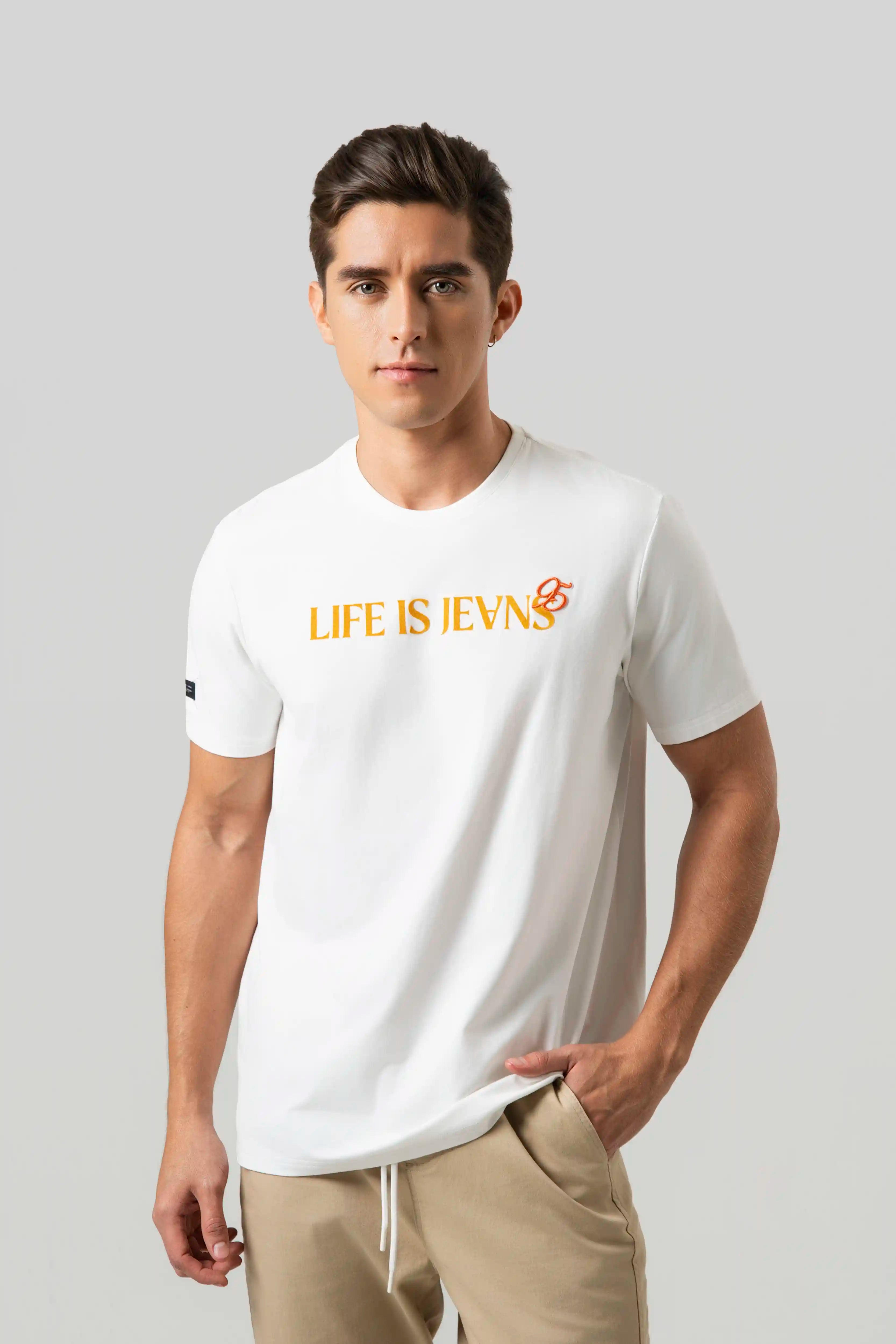 CAMISETA PREMIUM MANGA CORTA COLOR IVORY