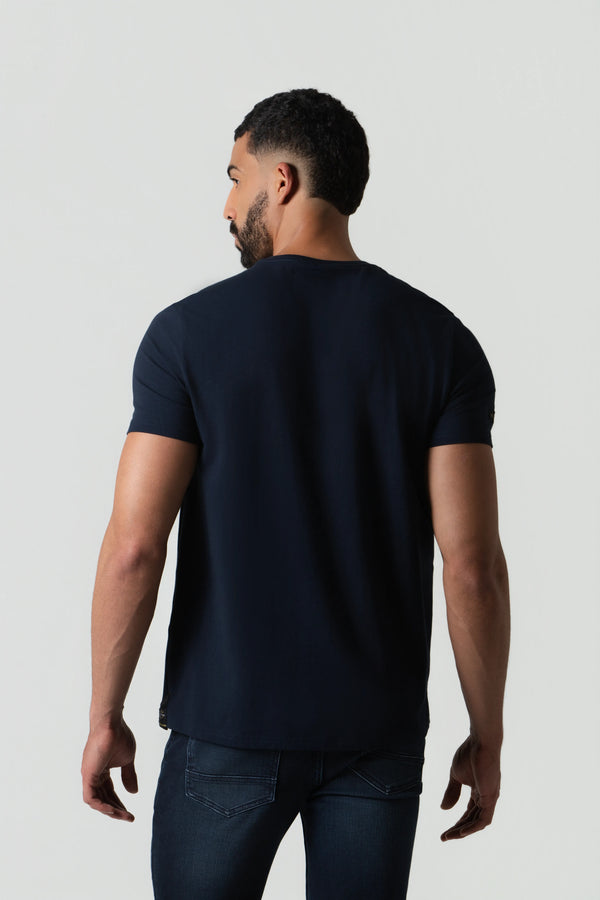 CAMISETA PREMIUM MANGA CORTA COLOR AZUL OSCURO