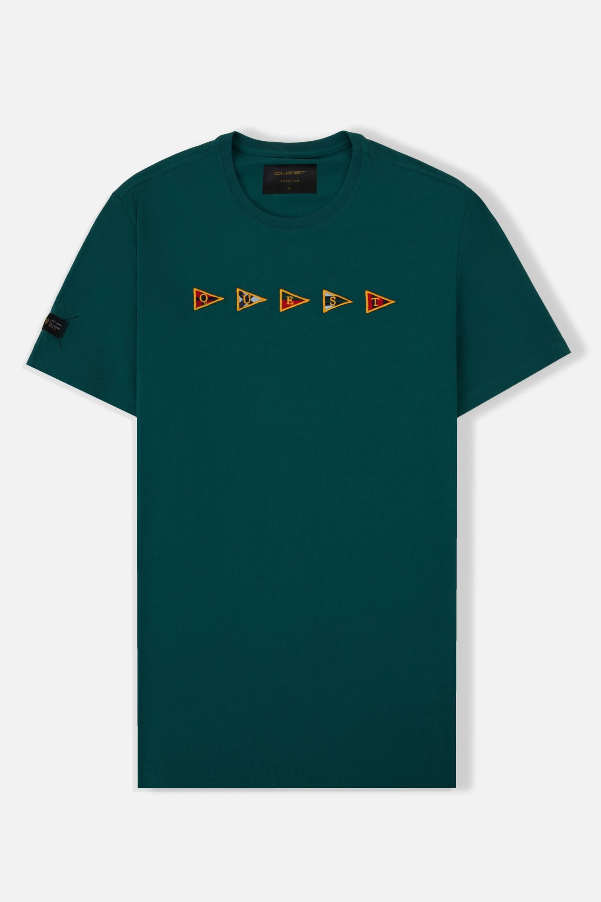 CAMISETA PREMIUM MANGA CORTA COLOR VERDE TORMENTA – Quest Colombia