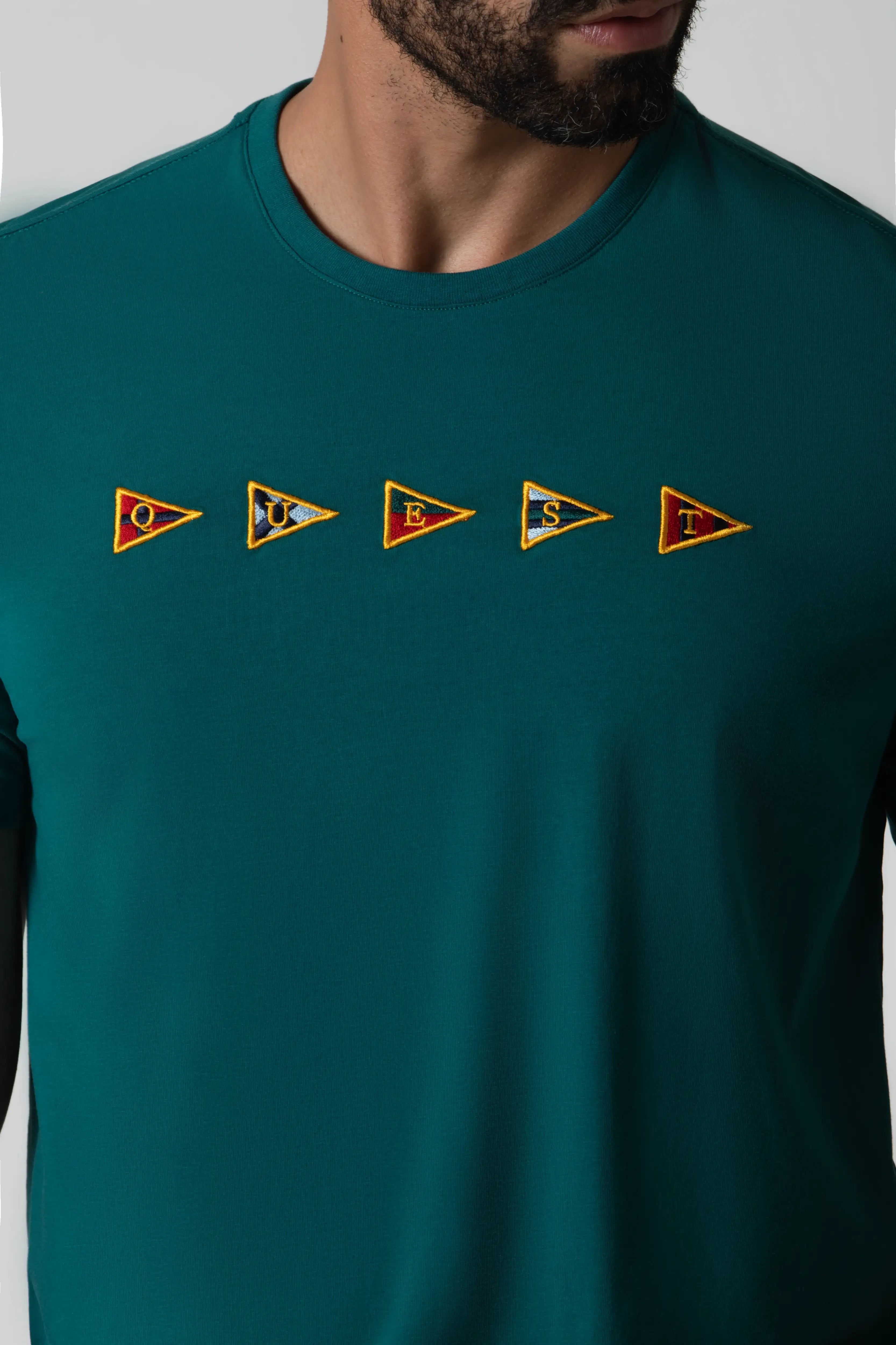 CAMISETA PREMIUM MANGA CORTA COLOR VERDE TORMENTA