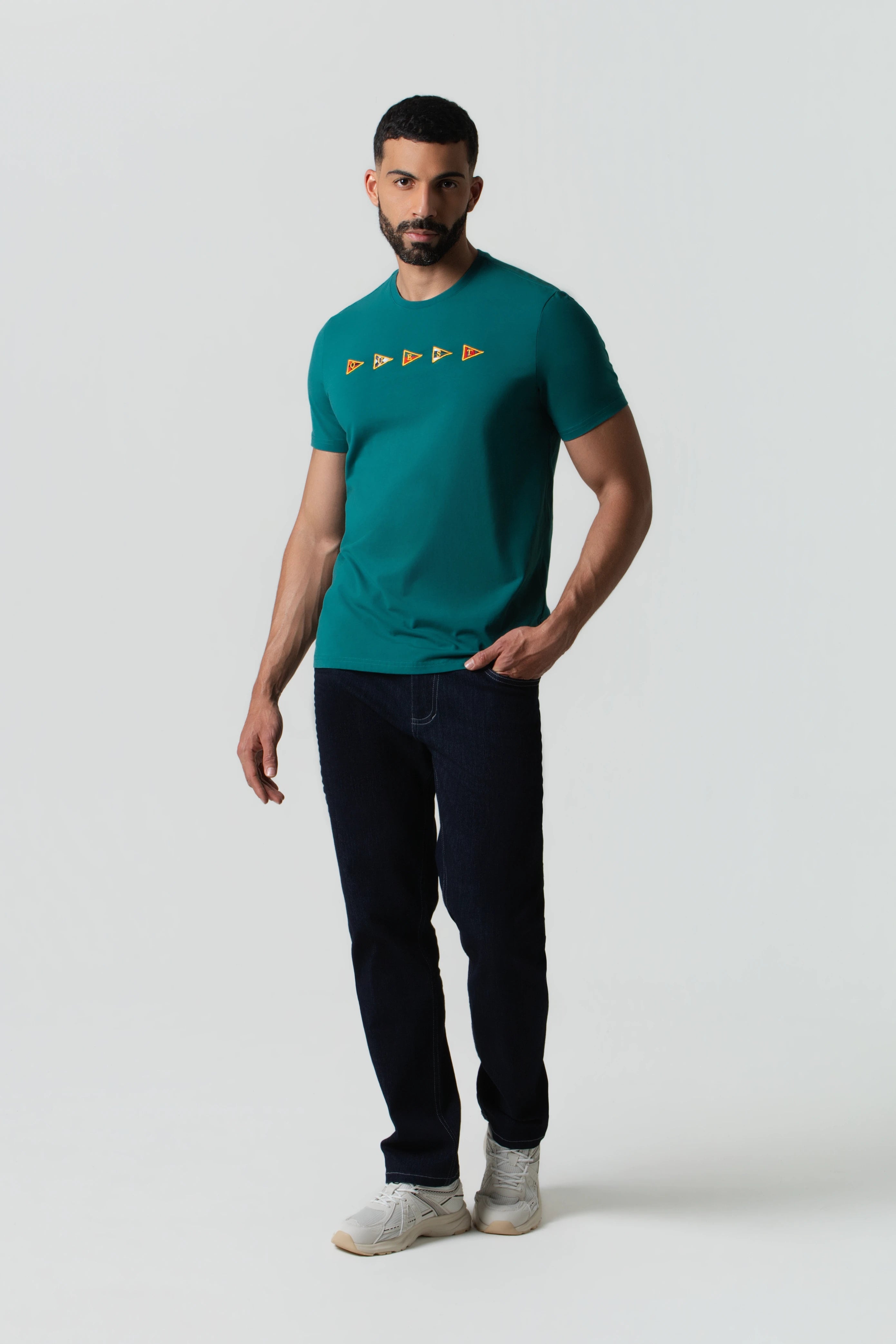 CAMISETA PREMIUM MANGA CORTA COLOR VERDE TORMENTA