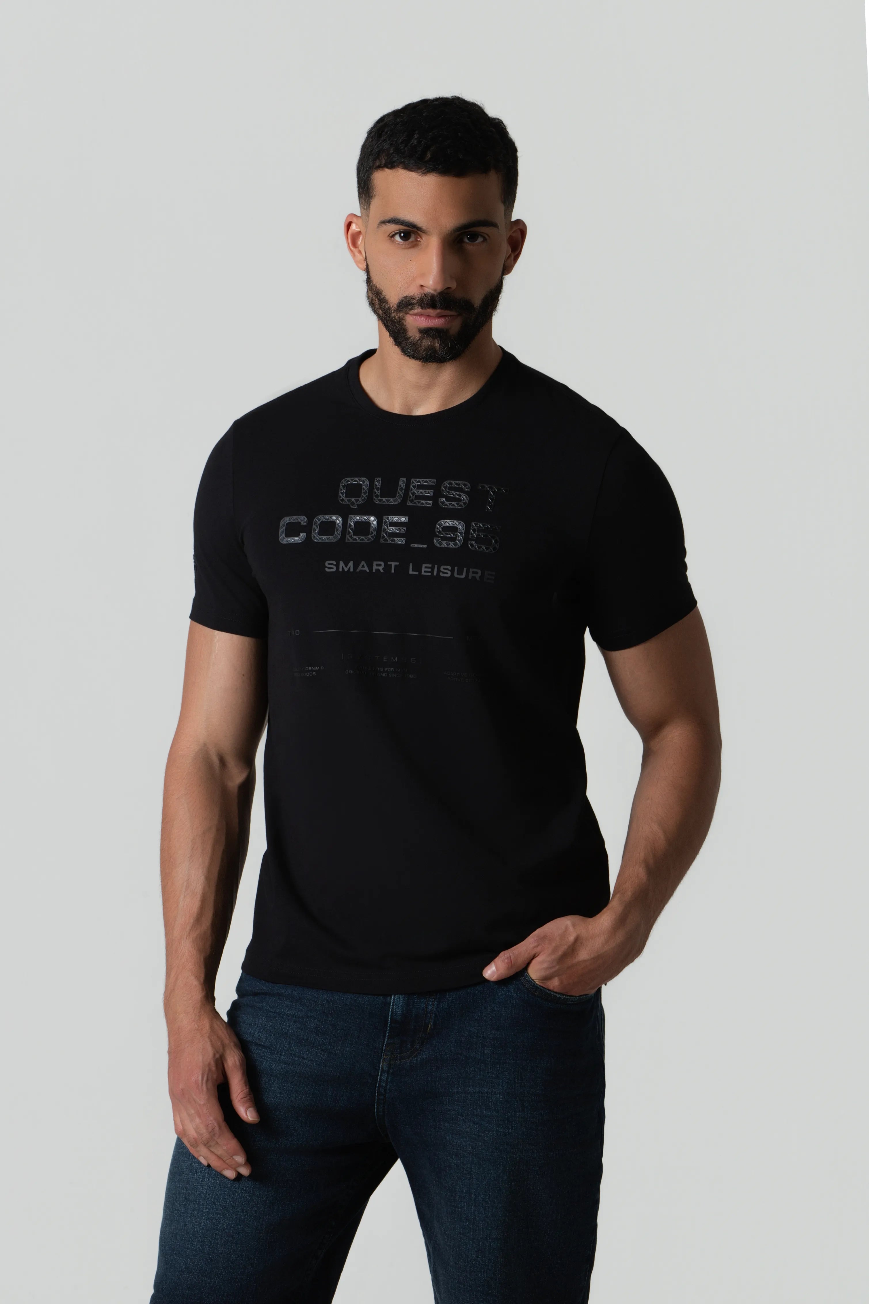 CAMISETA PREMIUM MANGA CORTA COLOR NEGRO