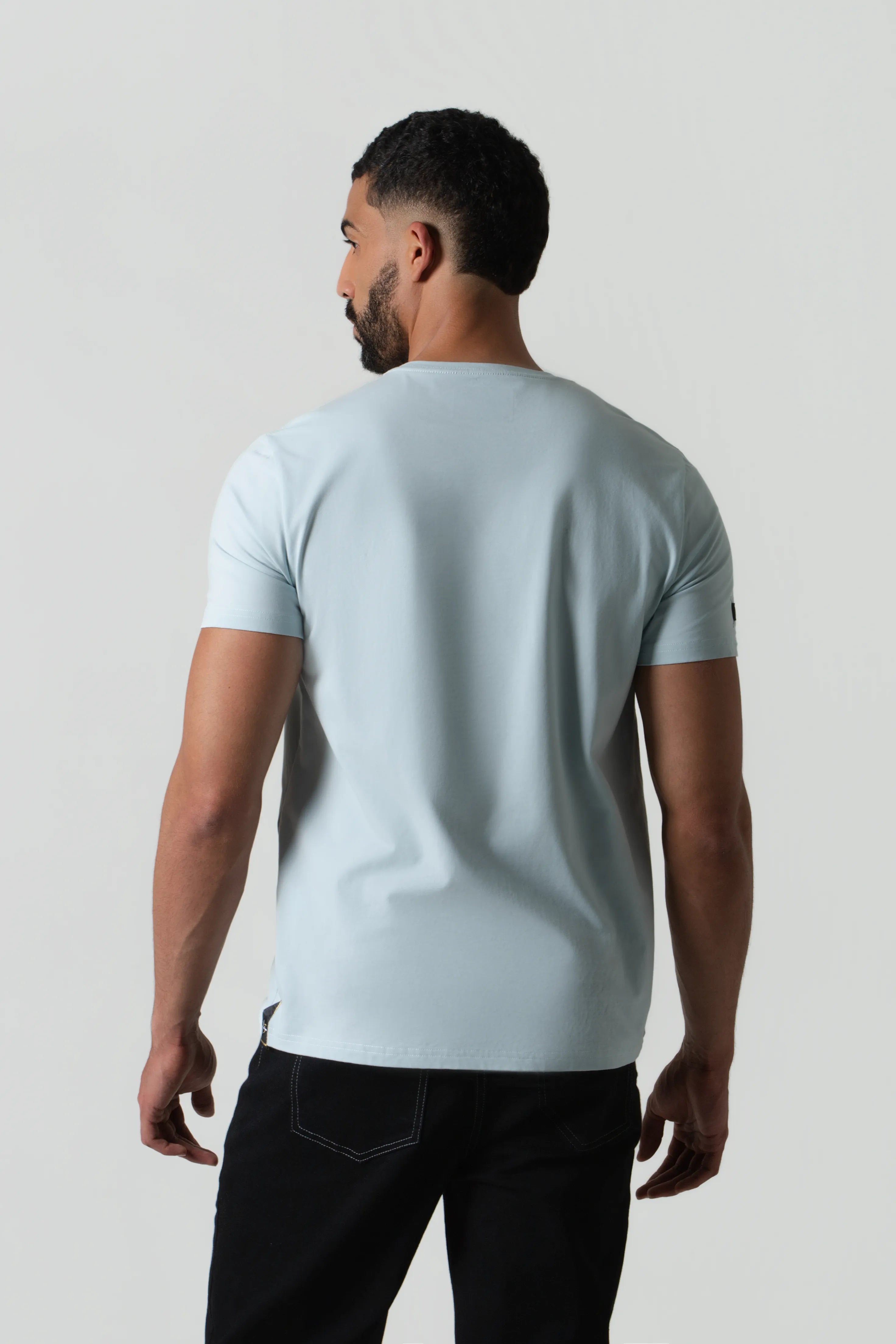 CAMISETA PREMIUM MANGA CORTA COLOR BABY BLUE
