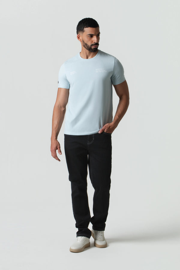 CAMISETA PREMIUM MANGA CORTA COLOR BABY BLUE