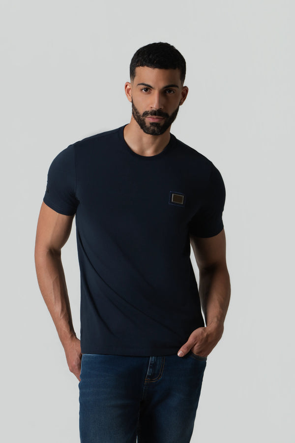 CAMISETA PREMIUM MANGA CORTA COLOR AZUL NOCHE