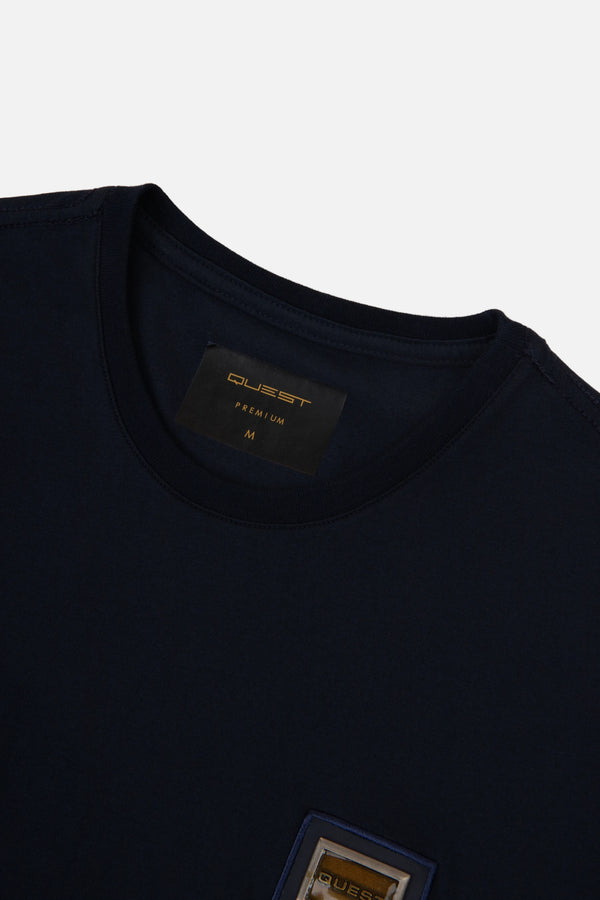 CAMISETA PREMIUM MANGA CORTA COLOR AZUL NOCHE