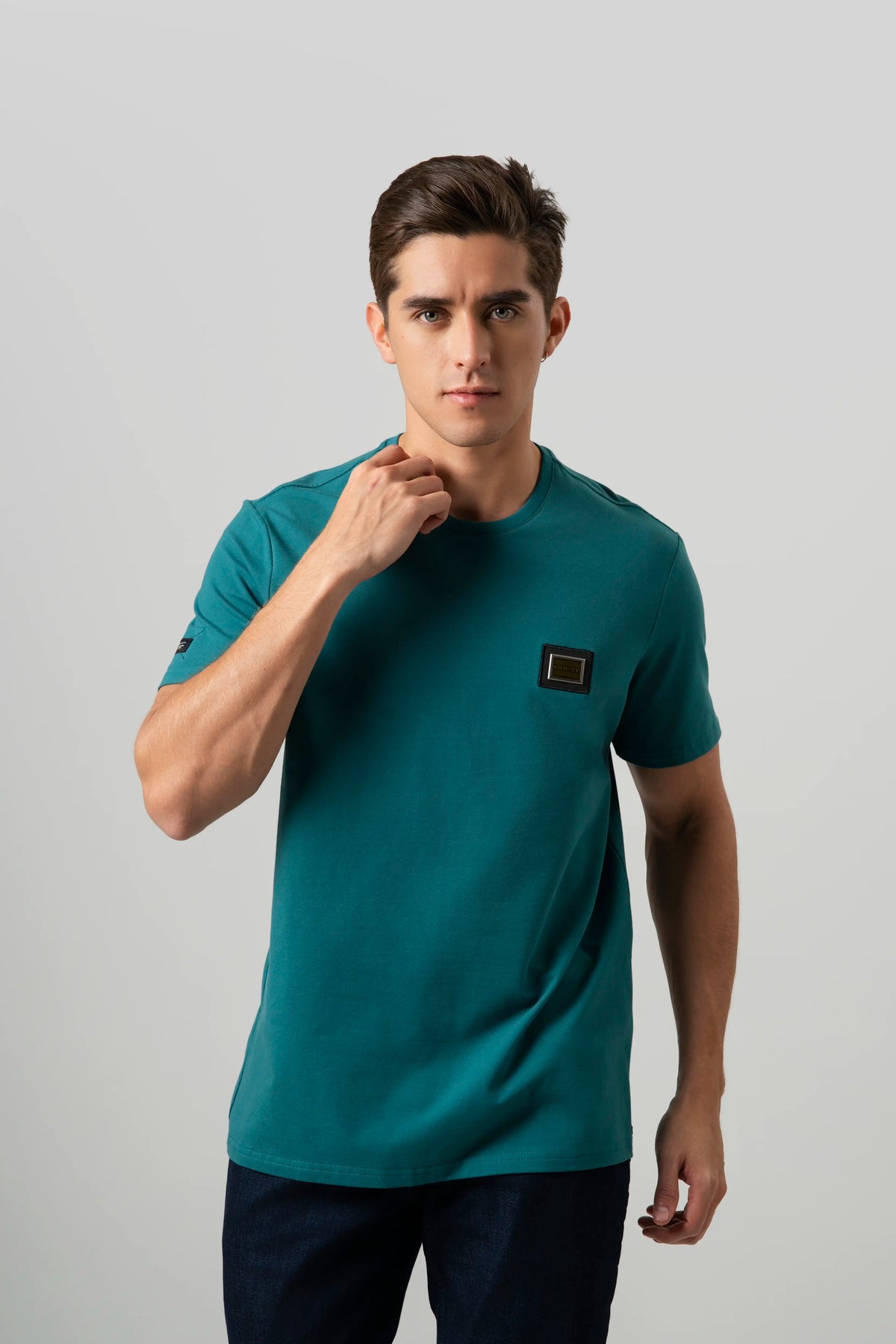 CAMISETA PREMIUM MANGA CORTA COLOR VERDE TORMENTA